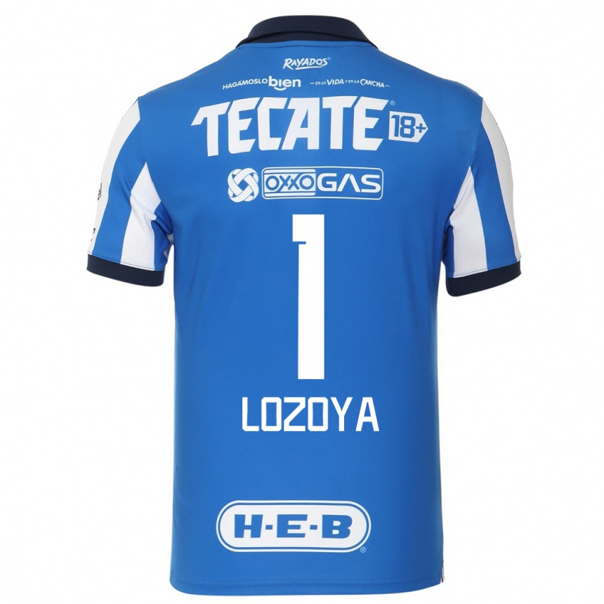 Herren Fußball Claudia Lozoya #1 Blau Weiss Heimtrikot Trikot 2023/24 T-Shirt Luxemburg