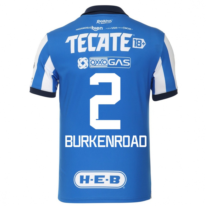 Herren Fußball Christina Burkenroad #2 Blau Weiss Heimtrikot Trikot 2023/24 T-Shirt Luxemburg