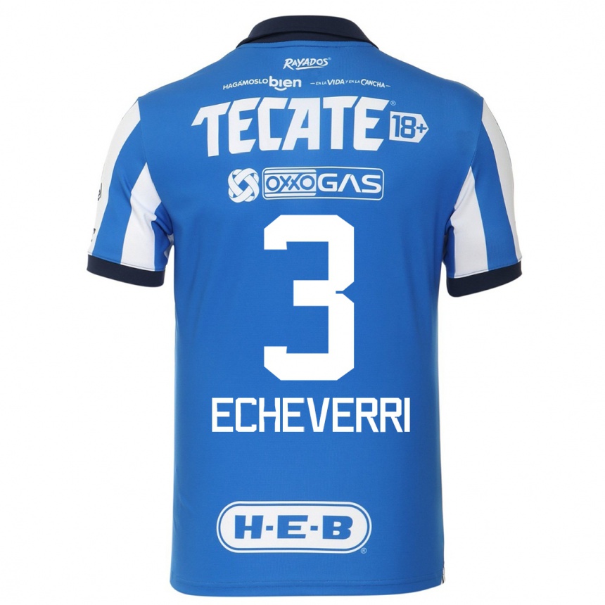 Herren Fußball Isabella Echeverri #3 Blau Weiss Heimtrikot Trikot 2023/24 T-Shirt Luxemburg