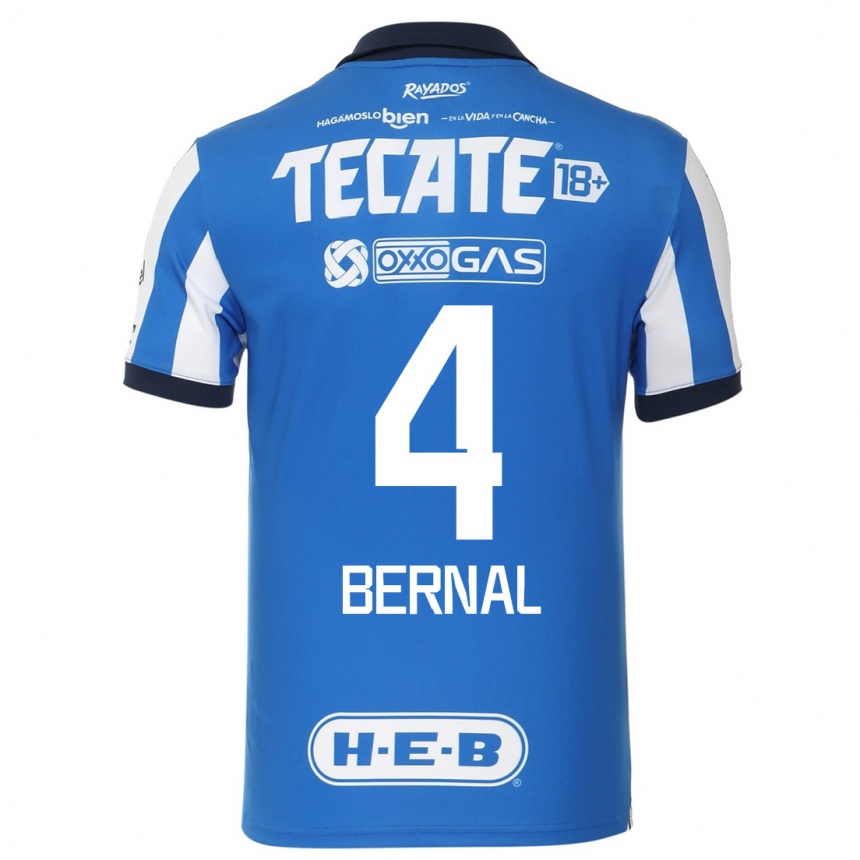 Herren Fußball Rebeca Bernal #4 Blau Weiss Heimtrikot Trikot 2023/24 T-Shirt Luxemburg