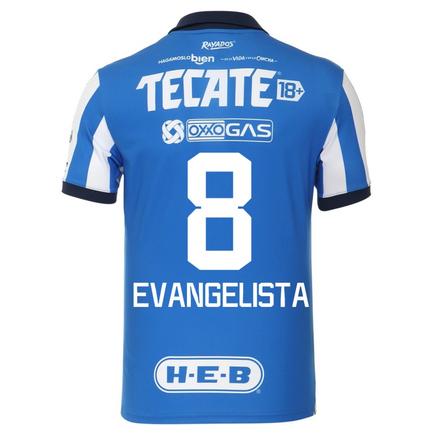 Herren Fußball Diana Evangelista #8 Blau Weiss Heimtrikot Trikot 2023/24 T-Shirt Luxemburg