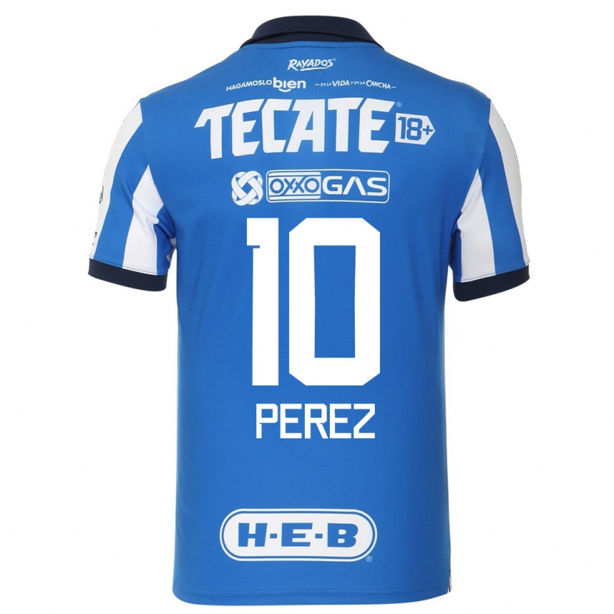 Herren Fußball Nicole Perez #10 Blau Weiss Heimtrikot Trikot 2023/24 T-Shirt Luxemburg
