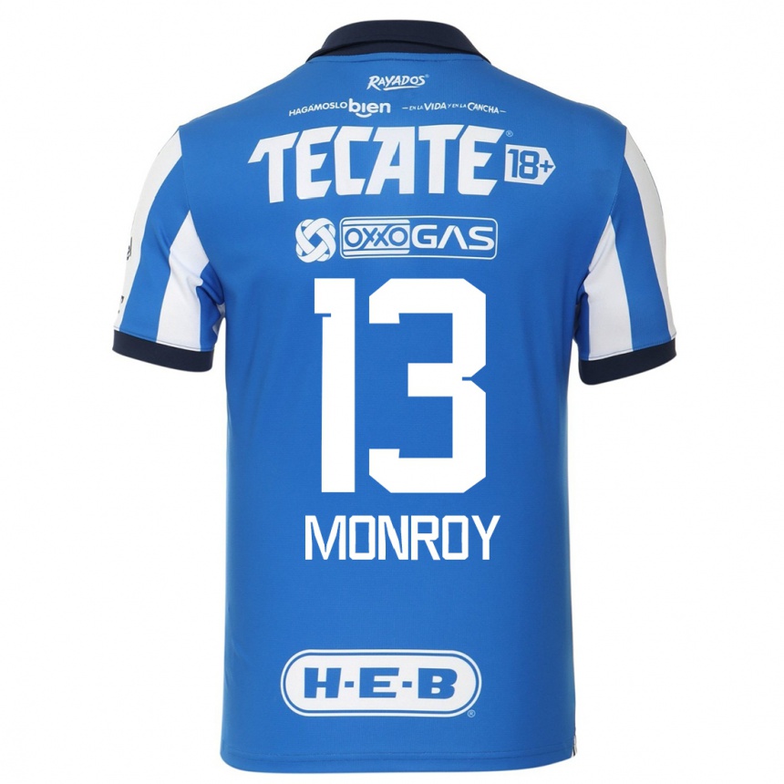 Herren Fußball Paola Monroy #13 Blau Weiss Heimtrikot Trikot 2023/24 T-Shirt Luxemburg