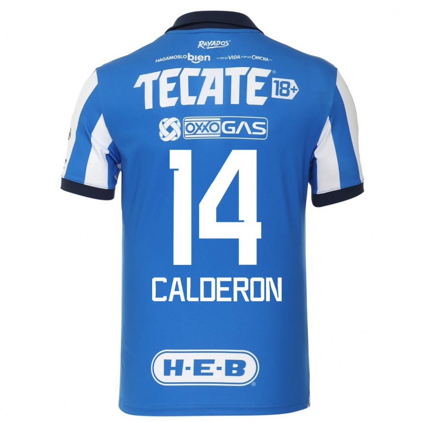 Herren Fußball Alejandra Calderon #14 Blau Weiss Heimtrikot Trikot 2023/24 T-Shirt Luxemburg