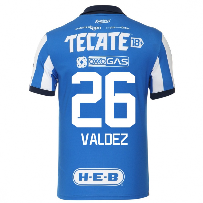 Herren Fußball Valeria Valdez #26 Blau Weiss Heimtrikot Trikot 2023/24 T-Shirt Luxemburg