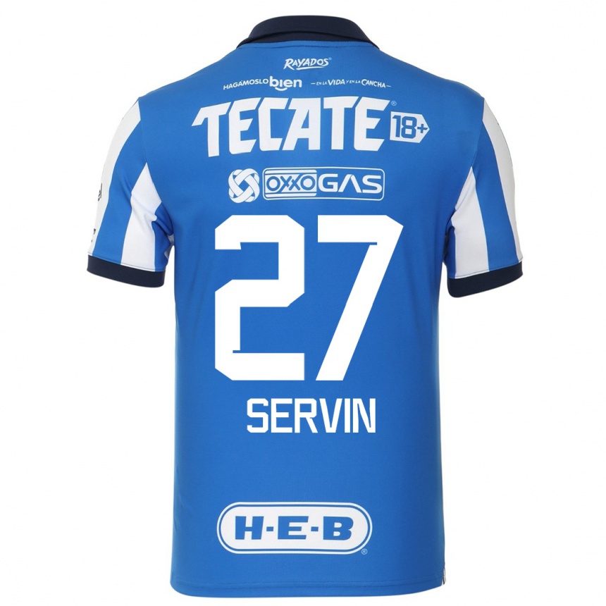 Herren Fußball Fatima Servin #27 Blau Weiss Heimtrikot Trikot 2023/24 T-Shirt Luxemburg