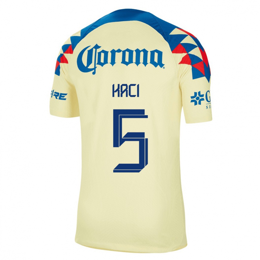 Herren Fußball Aurelie Kaci #5 Gelb Heimtrikot Trikot 2023/24 T-Shirt Luxemburg