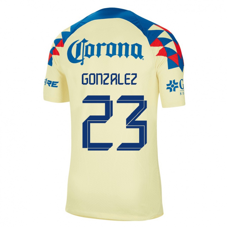 Herren Fußball Itzel Gonzalez #23 Gelb Heimtrikot Trikot 2023/24 T-Shirt Luxemburg
