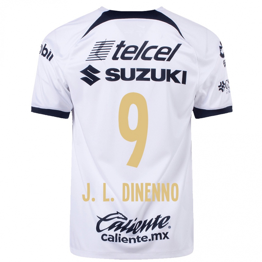 Herren Fußball Juan Dinenno #9 Weiß Heimtrikot Trikot 2023/24 T-Shirt Luxemburg