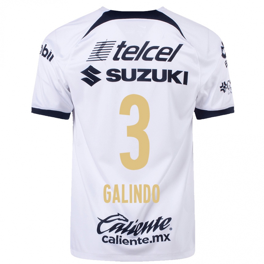 Herren Fußball Ricardo Galindo #3 Weiß Heimtrikot Trikot 2023/24 T-Shirt Luxemburg