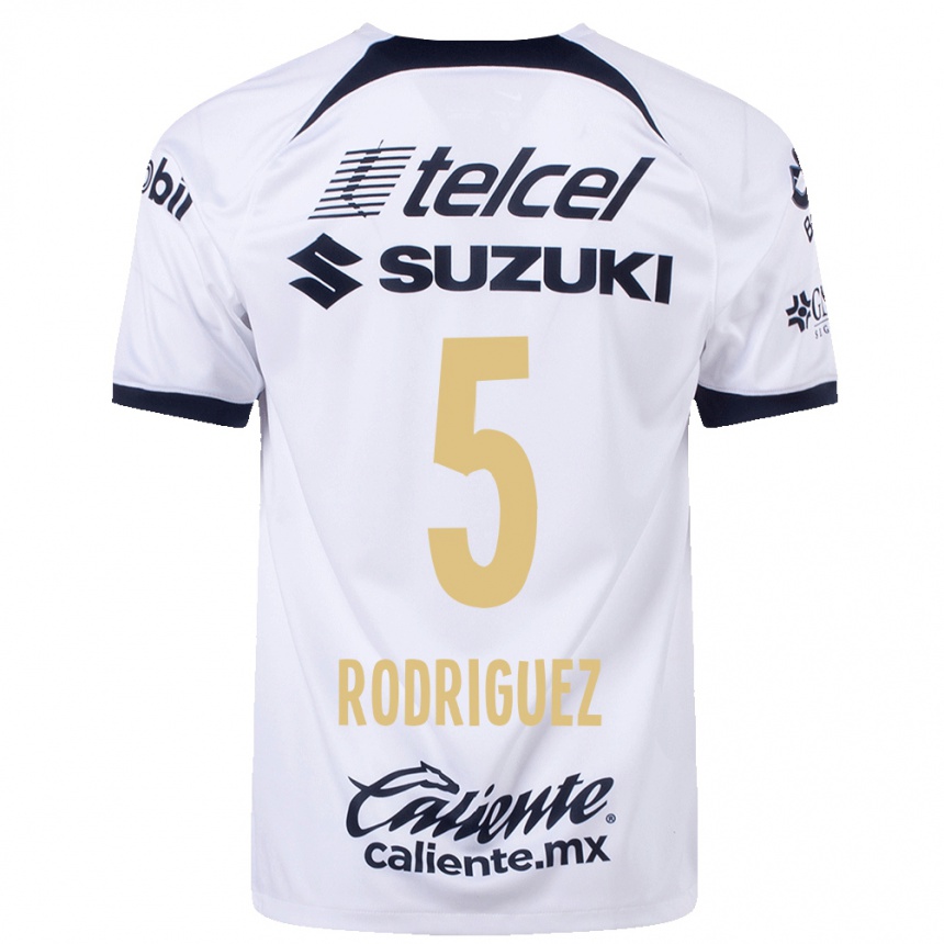 Herren Fußball Jeronimo Rodriguez #5 Weiß Heimtrikot Trikot 2023/24 T-Shirt Luxemburg