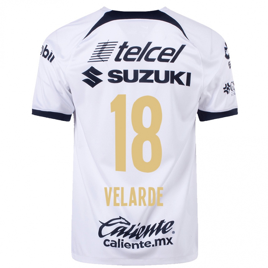 Herren Fußball Efrain Velarde #18 Weiß Heimtrikot Trikot 2023/24 T-Shirt Luxemburg