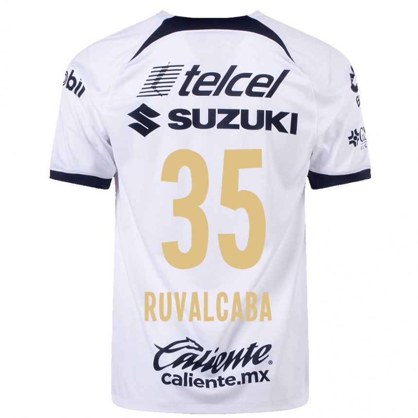 Herren Fußball Jorge Ruvalcaba #35 Weiß Heimtrikot Trikot 2023/24 T-Shirt Luxemburg