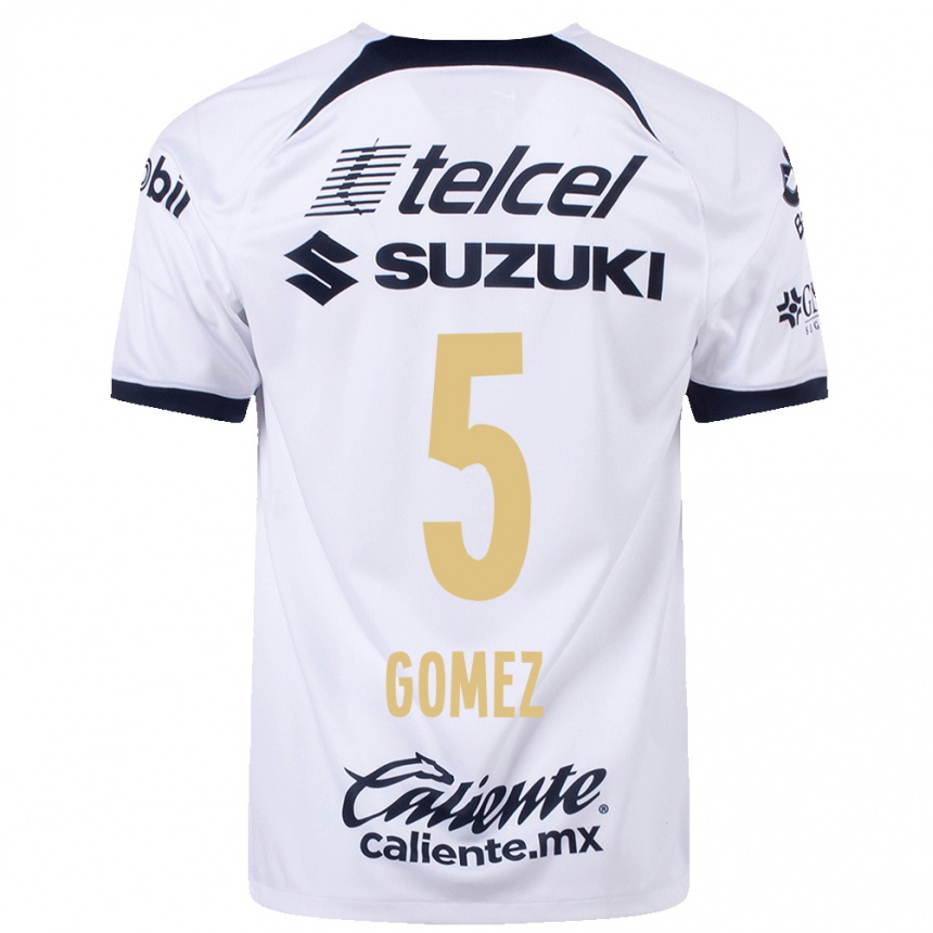 Herren Fußball Kimberli Gomez #5 Weiß Heimtrikot Trikot 2023/24 T-Shirt Luxemburg