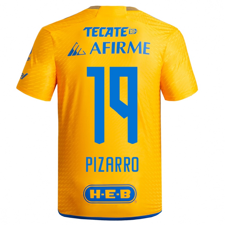 Herren Fußball Guido Pizarro #19 Gelb Heimtrikot Trikot 2023/24 T-Shirt Luxemburg