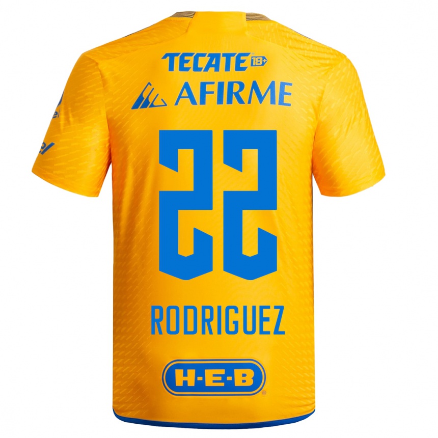 Herren Fußball Anika Rodriguez #22 Gelb Heimtrikot Trikot 2023/24 T-Shirt Luxemburg
