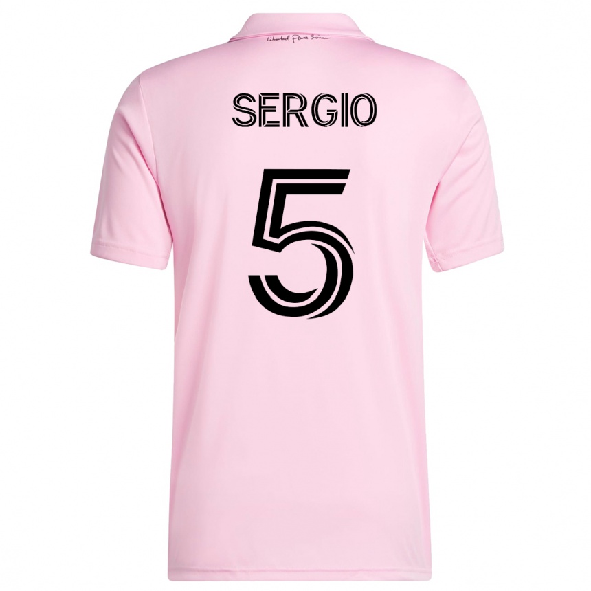 Herren Fußball Sergio Busquets #5 Rosa Heimtrikot Trikot 2023/24 T-Shirt Luxemburg