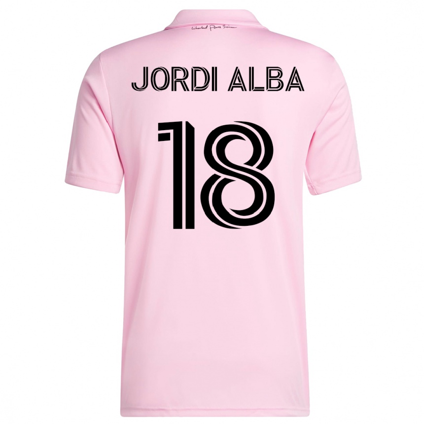 Herren Fußball Jordi Alba #18 Rosa Heimtrikot Trikot 2023/24 T-Shirt Luxemburg