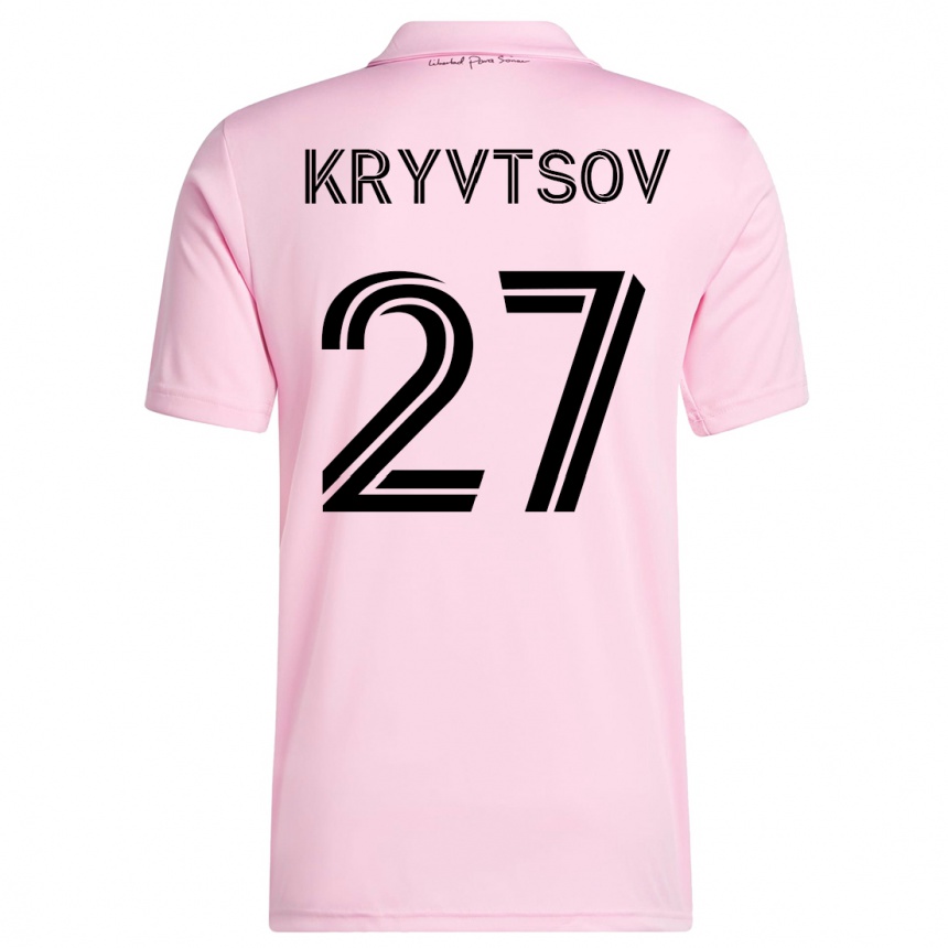 Herren Fußball Sergiy Kryvtsov #27 Rosa Heimtrikot Trikot 2023/24 T-Shirt Luxemburg