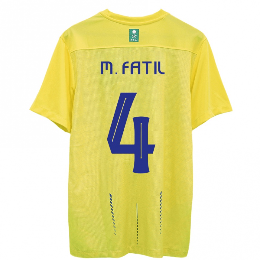 Herren Fußball Mohammed Al-Fatil #4 Gelb Heimtrikot Trikot 2023/24 T-Shirt Luxemburg