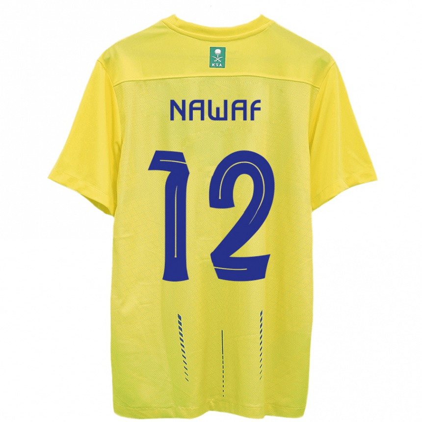 Herren Fußball Nawaf Al-Boushal #12 Gelb Heimtrikot Trikot 2023/24 T-Shirt Luxemburg