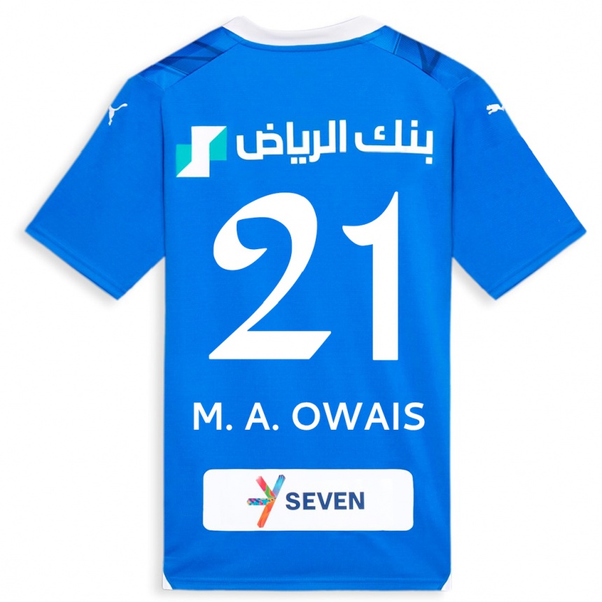 Herren Fußball Mohammed Al-Owais #21 Blau Heimtrikot Trikot 2023/24 T-Shirt Luxemburg