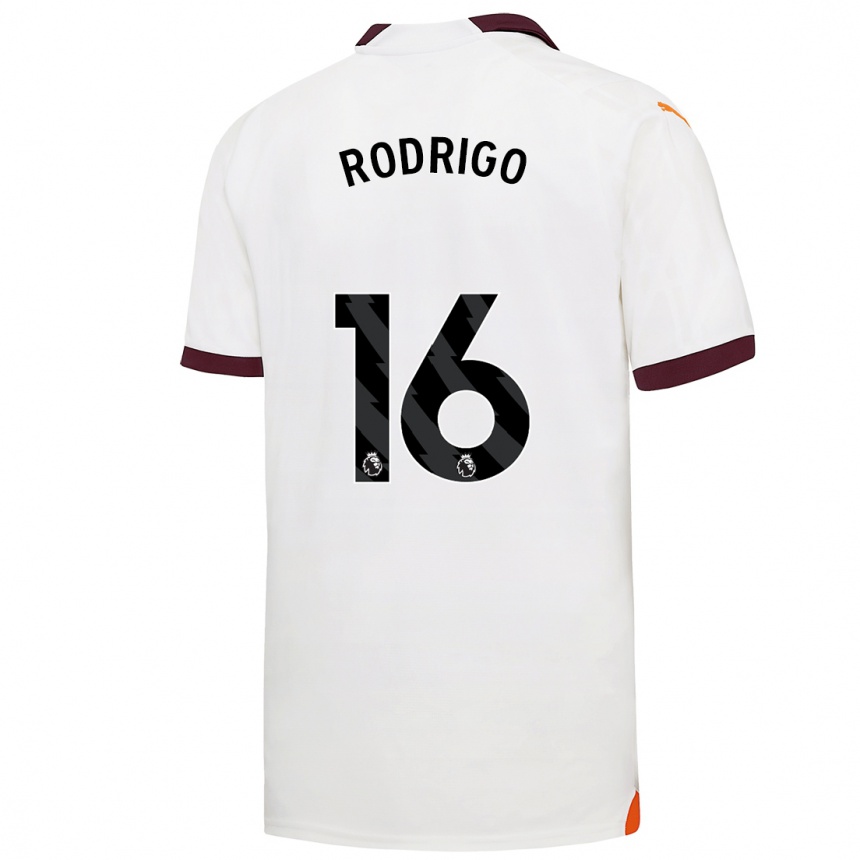 Herren Fußball Rodrigo Hernandez #16 Weiß Auswärtstrikot Trikot 2023/24 T-Shirt Luxemburg