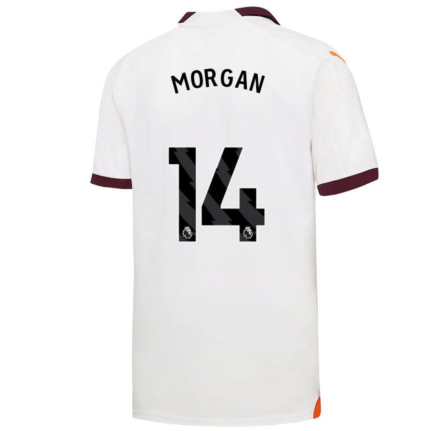 Herren Fußball Esme Morgan #14 Weiß Auswärtstrikot Trikot 2023/24 T-Shirt Luxemburg