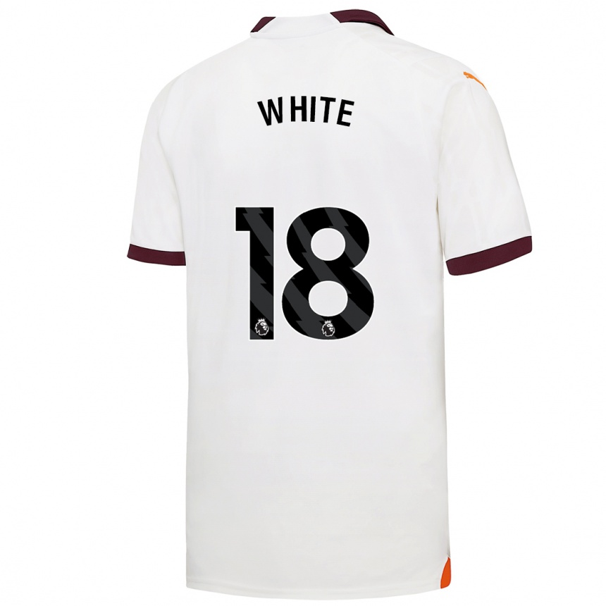 Herren Fußball Ellen White #18 Weiß Auswärtstrikot Trikot 2023/24 T-Shirt Luxemburg