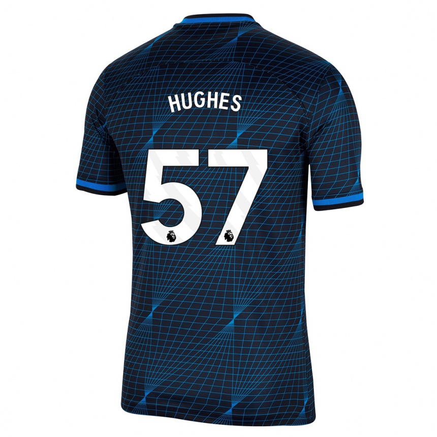 Herren Fußball Brodi Hughes #57 Dunkelblau Auswärtstrikot Trikot 2023/24 T-Shirt Luxemburg