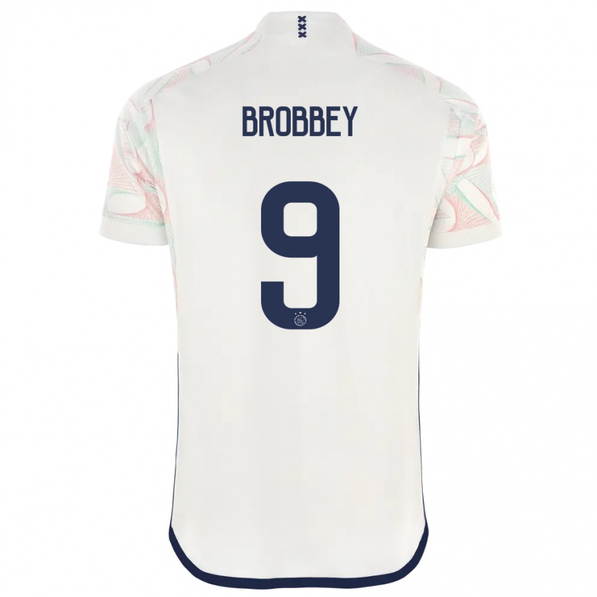 Herren Fußball Brian Brobbey #9 Weiß Auswärtstrikot Trikot 2023/24 T-Shirt Luxemburg