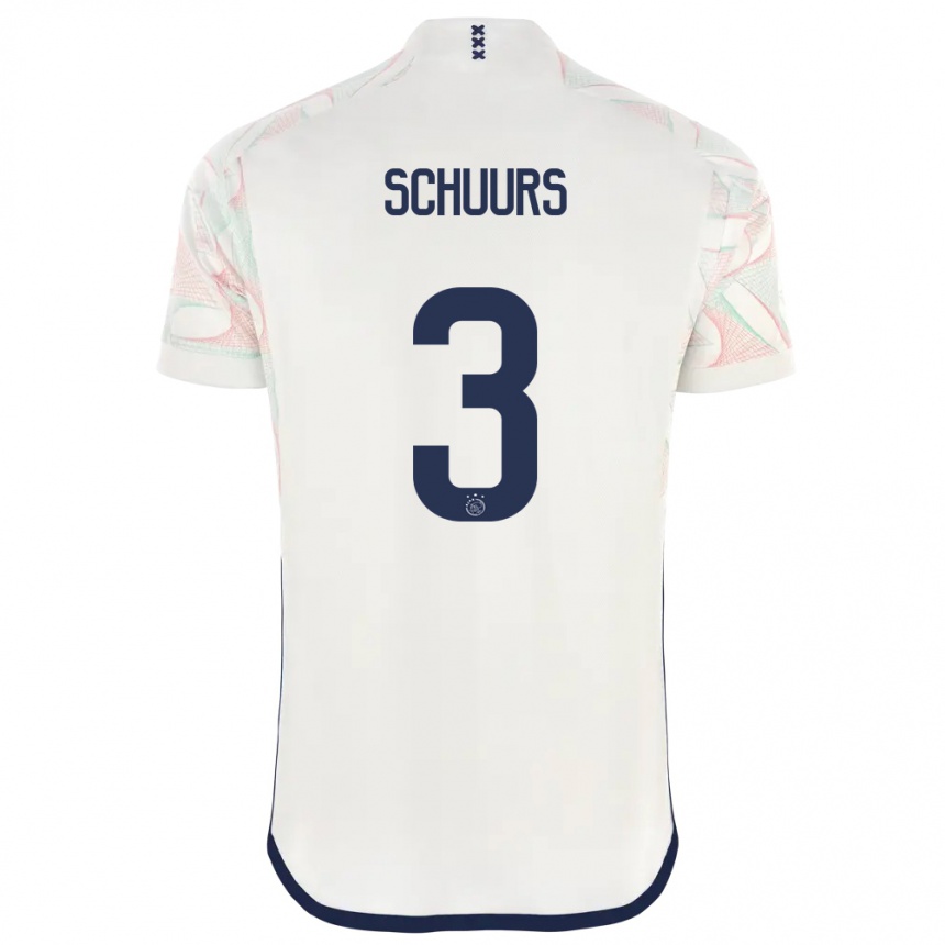 Herren Fußball Perr Schuurs #3 Weiß Auswärtstrikot Trikot 2023/24 T-Shirt Luxemburg