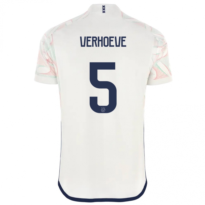 Herren Fußball Soraya Verhoeve #5 Weiß Auswärtstrikot Trikot 2023/24 T-Shirt Luxemburg
