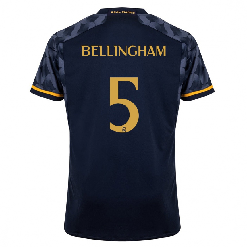 Herren Fußball Jude Bellingham #5 Dunkelblau Auswärtstrikot Trikot 2023/24 T-Shirt Luxemburg