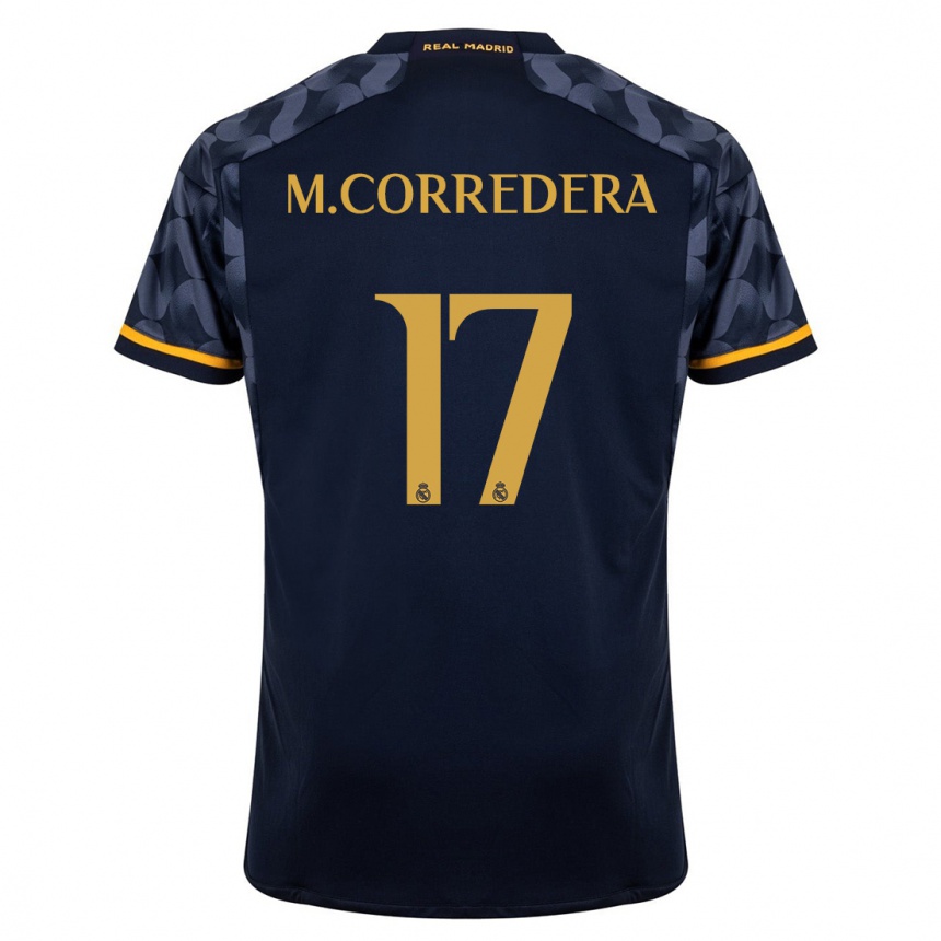 Herren Fußball Marta Corredera #17 Dunkelblau Auswärtstrikot Trikot 2023/24 T-Shirt Luxemburg