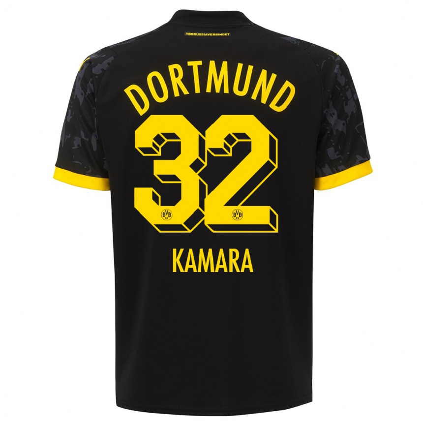 Herren Fußball Abdoulaye Kamara #32 Schwarz Auswärtstrikot Trikot 2023/24 T-Shirt Luxemburg