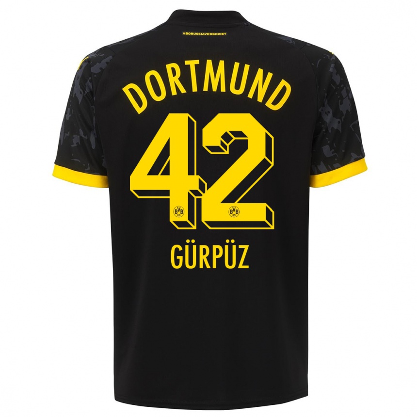 Herren Fußball Goktan Gurpuz #42 Schwarz Auswärtstrikot Trikot 2023/24 T-Shirt Luxemburg