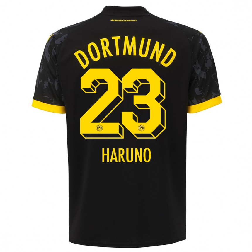 Herren Fußball Sasaki Haruno #23 Schwarz Auswärtstrikot Trikot 2023/24 T-Shirt Luxemburg