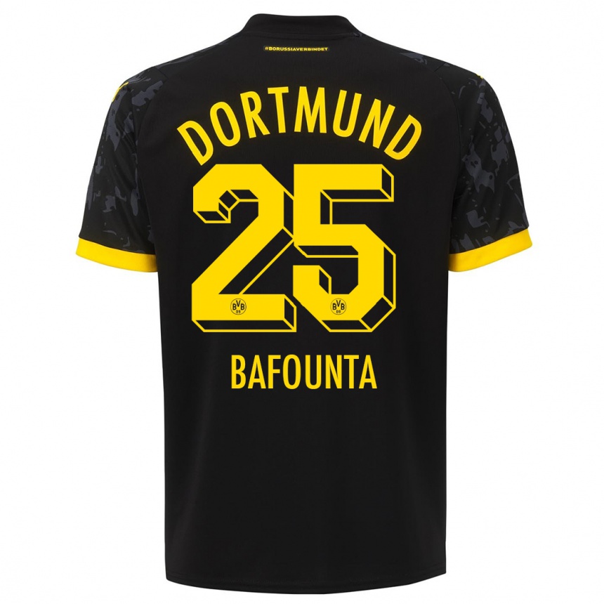 Herren Fußball Kamal Bafounta #25 Schwarz Auswärtstrikot Trikot 2023/24 T-Shirt Luxemburg
