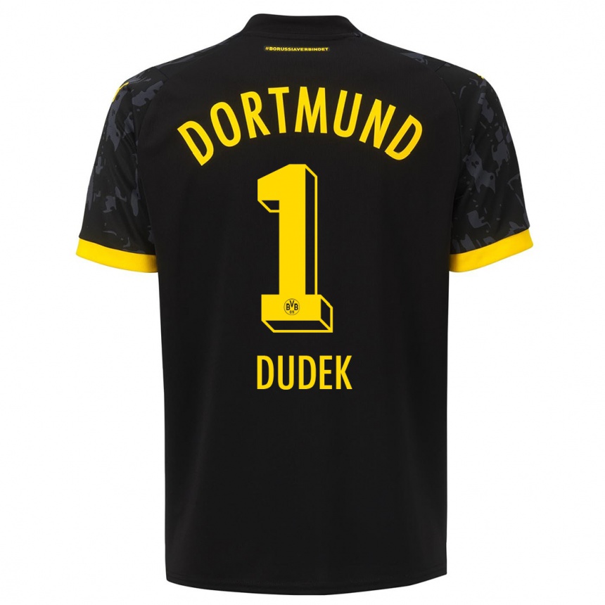 Herren Fußball Daniel Dudek #1 Schwarz Auswärtstrikot Trikot 2023/24 T-Shirt Luxemburg