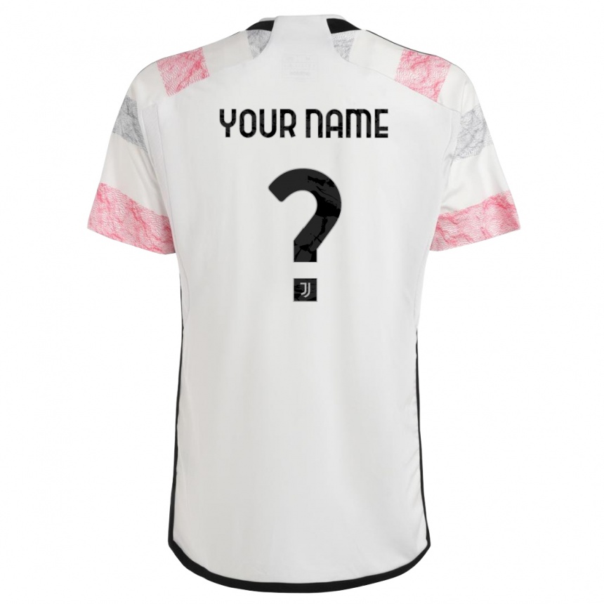 Herren Fußball Ihren Namen #0 Weiß Rosa Auswärtstrikot Trikot 2023/24 T-Shirt Luxemburg