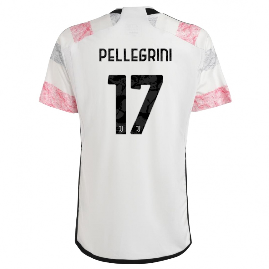 Herren Fußball Luca Pellegrini #17 Weiß Rosa Auswärtstrikot Trikot 2023/24 T-Shirt Luxemburg