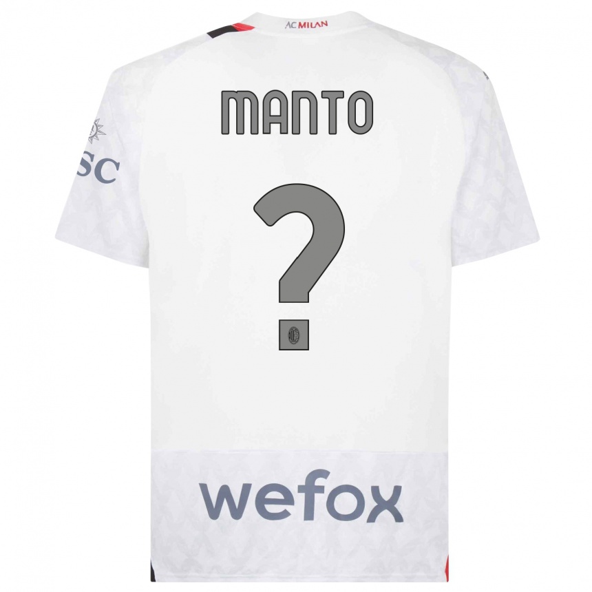 Herren Fußball Gaetano Manto #0 Weiß Auswärtstrikot Trikot 2023/24 T-Shirt Luxemburg