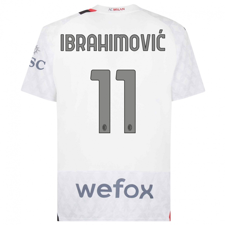 Herren Fußball Zlatan Ibrahimovic #11 Weiß Auswärtstrikot Trikot 2023/24 T-Shirt Luxemburg