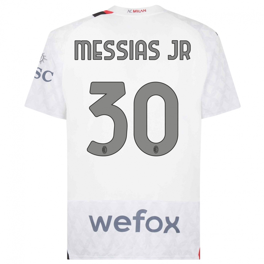 Herren Fußball Junior Messias #30 Weiß Auswärtstrikot Trikot 2023/24 T-Shirt Luxemburg