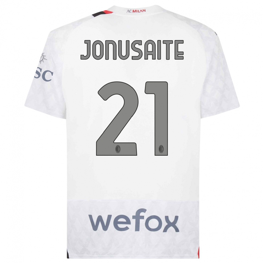 Herren Fußball Rimante Jonusaite #21 Weiß Auswärtstrikot Trikot 2023/24 T-Shirt Luxemburg