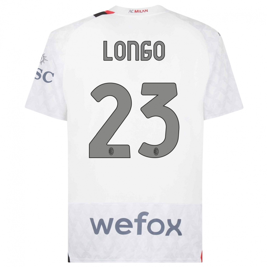 Herren Fußball Miriam Longo #23 Weiß Auswärtstrikot Trikot 2023/24 T-Shirt Luxemburg
