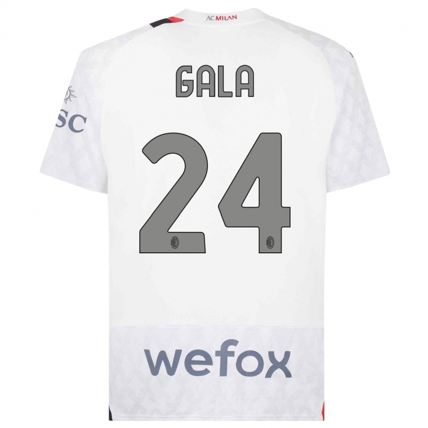 Herren Fußball Antonio Gala #24 Weiß Auswärtstrikot Trikot 2023/24 T-Shirt Luxemburg