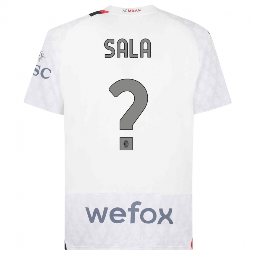 Herren Fußball Mattia Sala #0 Weiß Auswärtstrikot Trikot 2023/24 T-Shirt Luxemburg