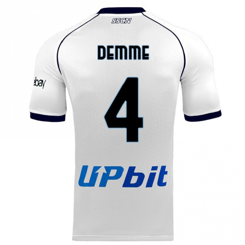 Herren Fußball Diego Demme #4 Weiß Auswärtstrikot Trikot 2023/24 T-Shirt Luxemburg
